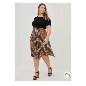 Torrid Super Soft And Stretch Challis Hanky Hem Midi Dress Sz.4